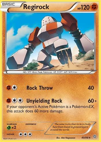 Carta Regirock (40/98) do set Origens Ancestrais — Pokémon TCG | Bynx