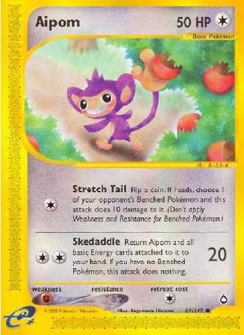 Carta Aipom (67/147) do set Aquapolis — Pokémon TCG | Bynx