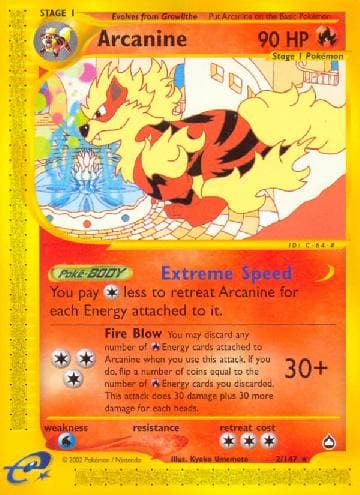 Carta Arcanine (2/147) do set Aquapolis — Pokémon TCG | Bynx