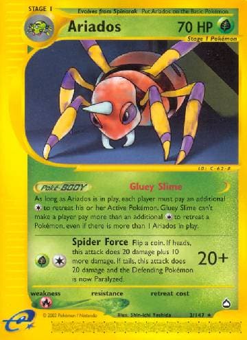 Carta Ariados (3/147) do set Aquapolis — Pokémon TCG | Bynx