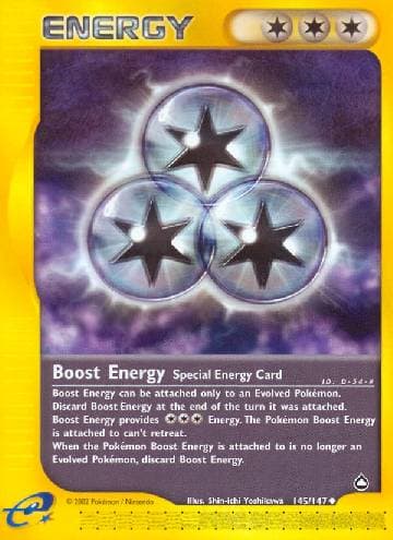 Carta Boost Energy (145/147) do set Aquapolis — Pokémon TCG | Bynx