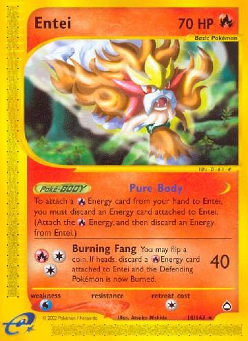 Carta Entei (10/147) do set Aquapolis — Pokémon TCG | Bynx