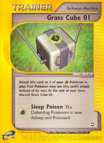 Carta Grass Cube 01 (124/147) do set Aquapolis — Pokémon TCG | Bynx