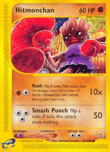 Carta Hitmonchan (81/147) do set Aquapolis — Pokémon TCG | Bynx