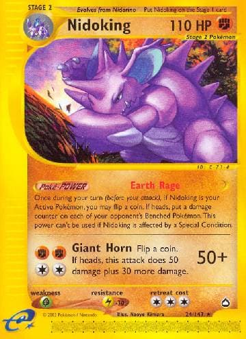 Carta Nidoking (24/147) do set Aquapolis — Pokémon TCG | Bynx
