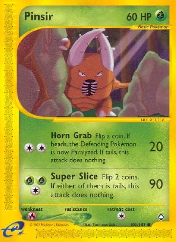 Carta Pinsir (101/147) do set Aquapolis — Pokémon TCG | Bynx