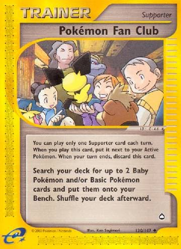 Carta Pokemon Fan Club (130/147) do set Aquapolis — Pokémon TCG | Bynx