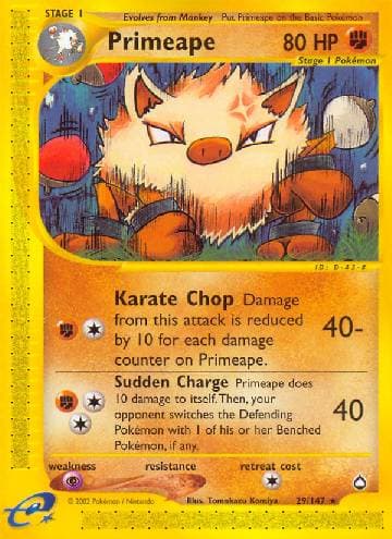 Carta Primeape (29/147) do set Aquapolis — Pokémon TCG | Bynx