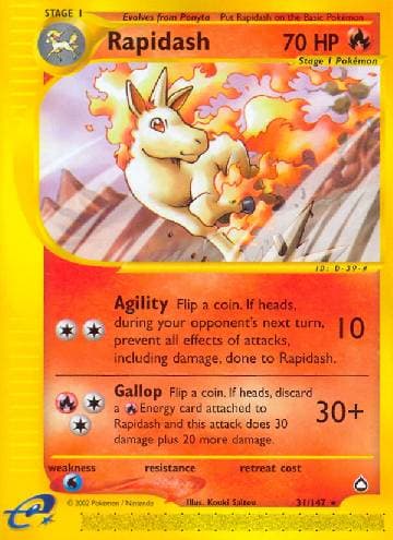 Carta Rapidash (31/147) do set Aquapolis — Pokémon TCG | Bynx