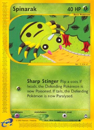 Carta Spinarak (111/147) do set Aquapolis — Pokémon TCG | Bynx