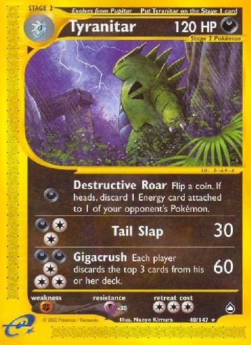 Carta Tyranitar (40/147) do set Aquapolis — Pokémon TCG | Bynx