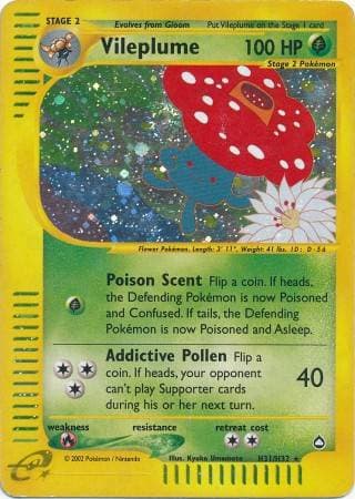 Carta Vileplume (H31/147) do set Aquapolis — Pokémon TCG | Bynx