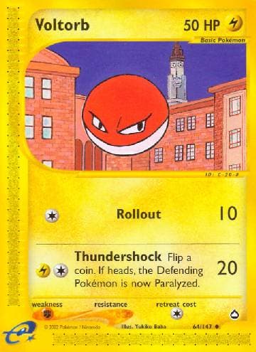 Carta Voltorb (64/147) do set Aquapolis — Pokémon TCG | Bynx