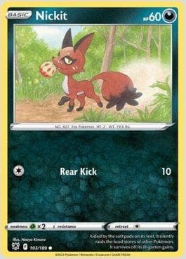 Carta Nickit (103/189) do set Estrelas Radiantes — Pokémon TCG | Bynx