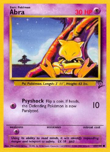Carta Abra (65/130) do set Base Set 2 — Pokémon TCG | Bynx
