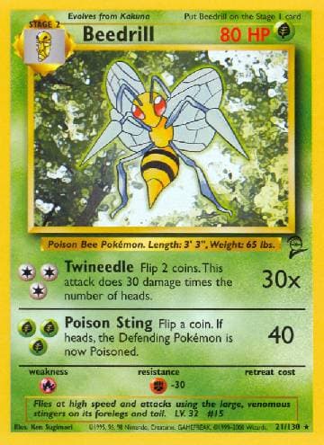 Carta Beedrill (21/130) do set Base Set 2 — Pokémon TCG | Bynx