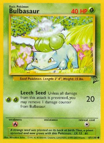 Carta Bulbasaur (67/130) do set Base Set 2 — Pokémon TCG | Bynx