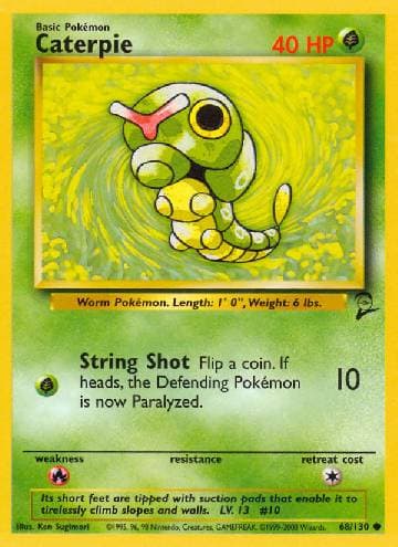 Carta Caterpie (68/130) do set Base Set 2 — Pokémon TCG | Bynx