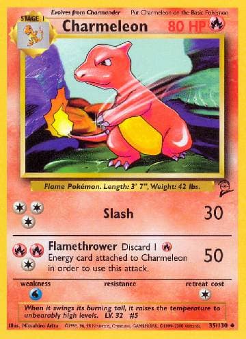 Carta Charmeleon (35/130) do set Base Set 2 — Pokémon TCG | Bynx