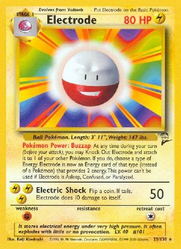 Carta Electrode (25/130) do set Base Set 2 — Pokémon TCG | Bynx