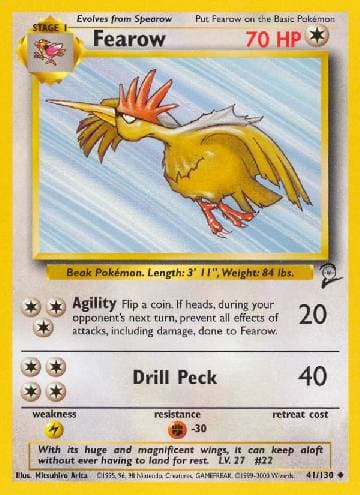 Carta Fearow (41/130) do set Base Set 2 — Pokémon TCG | Bynx