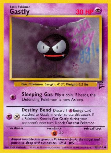 Carta Gastly (75/130) do set Base Set 2 — Pokémon TCG | Bynx