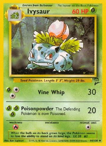 Carta Ivysaur (44/130) do set Base Set 2 — Pokémon TCG | Bynx