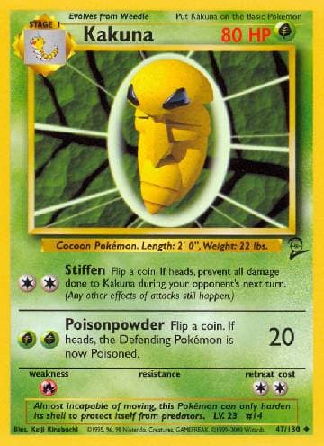 Carta Kakuna (47/130) do set Base Set 2 — Pokémon TCG | Bynx