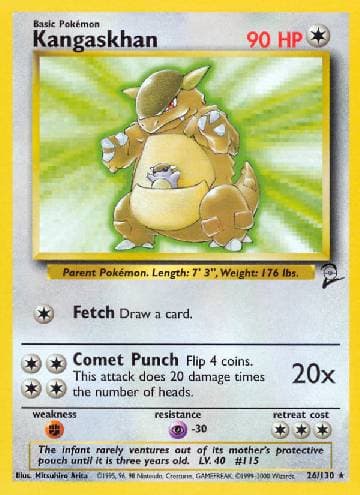 Carta Kangaskhan (26/130) do set Base Set 2 — Pokémon TCG | Bynx