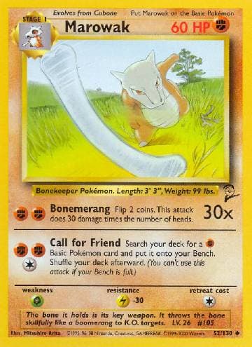 Carta Marowak (52/130) do set Base Set 2 — Pokémon TCG | Bynx