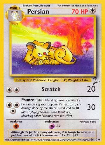 Carta Persian (56/130) do set Base Set 2 — Pokémon TCG | Bynx
