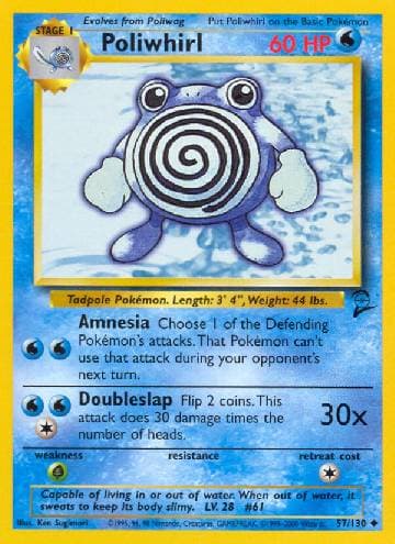 Carta Poliwhirl (57/130) do set Base Set 2 — Pokémon TCG | Bynx