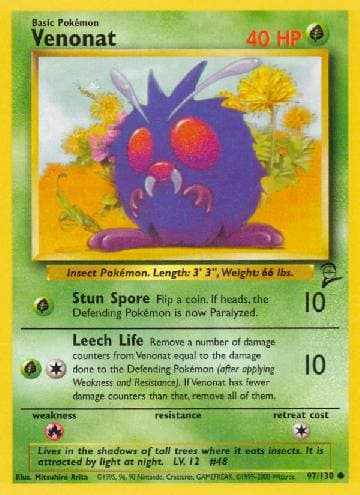 Carta Venonat (97/130) do set Base Set 2 — Pokémon TCG | Bynx