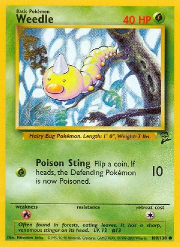 Carta Weedle (100/130) do set Base Set 2 — Pokémon TCG | Bynx