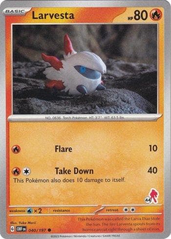 Carta Larvesta (044/060) do set Liga BR — B24AD — Pokémon TCG | Bynx