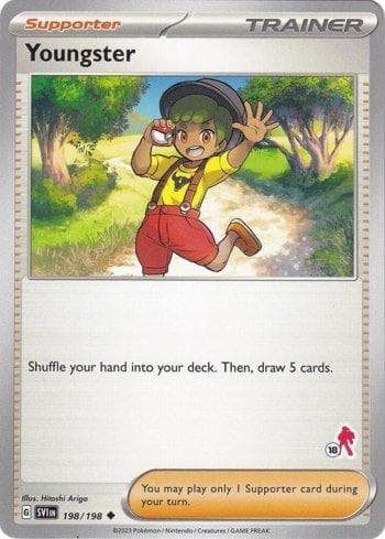 Carta Youngster (018/060) do set Liga BR — B24AD — Pokémon TCG | Bynx