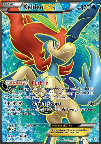 Carta Keldeo-EX (142/149) do set Fronteiras Cruzadas — Pokémon TCG | Bynx