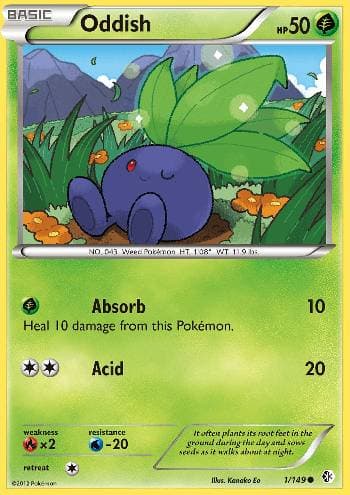 Carta Oddish (1/149) do set Fronteiras Cruzadas — Pokémon TCG | Bynx