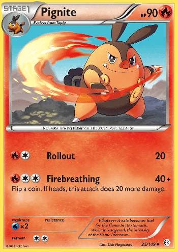 Carta Pignite (25/149) do set Fronteiras Cruzadas — Pokémon TCG | Bynx
