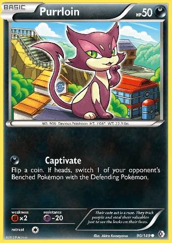 Carta Purrloin (90/149) do set Fronteiras Cruzadas — Pokémon TCG | Bynx