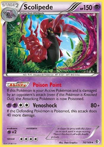 Carta Scolipede (74/149) do set Fronteiras Cruzadas — Pokémon TCG | Bynx