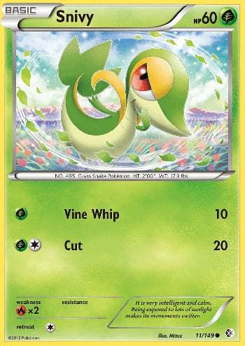 Carta Snivy (11/149) do set Fronteiras Cruzadas — Pokémon TCG | Bynx