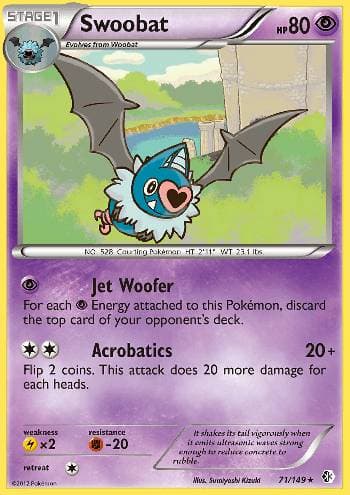 Carta Swoobat (71/149) do set Fronteiras Cruzadas — Pokémon TCG | Bynx