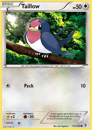 Carta Taillow (112/149) do set Fronteiras Cruzadas — Pokémon TCG | Bynx