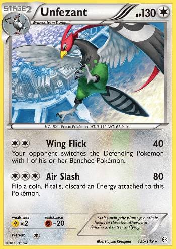 Carta Unfezant (125/149) do set Fronteiras Cruzadas — Pokémon TCG | Bynx