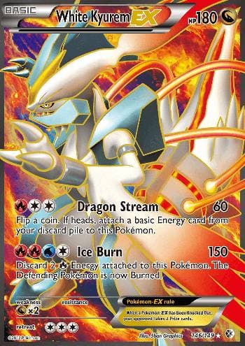 Carta White Kyurem-EX (146/149) do set Fronteiras Cruzadas — Pokémon TCG | Bynx