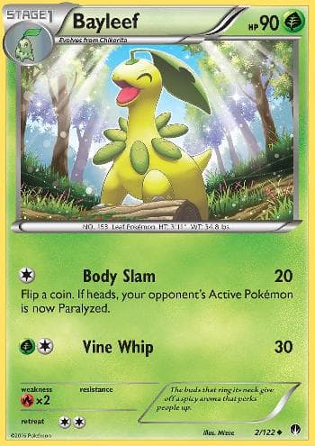Carta Bayleef (2/122) do set Turbo Colisão — Pokémon TCG | Bynx