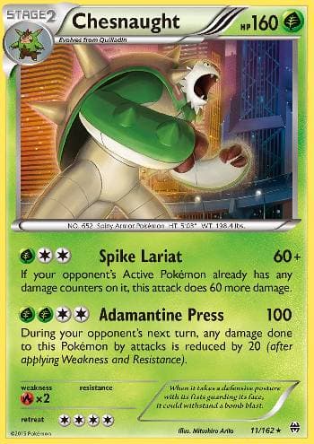 Carta Chesnaught (11/162) do set Turbo Revolução — Pokémon TCG | Bynx