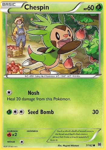 Carta Chespin (7/162) do set Turbo Revolução — Pokémon TCG | Bynx