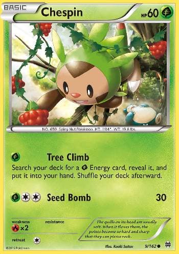 Carta Chespin (9/162) do set Turbo Revolução — Pokémon TCG | Bynx